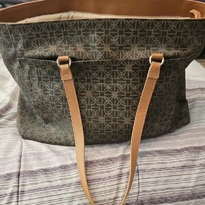 Black and Tan Tote Bag, Compartments/Pockets Galore